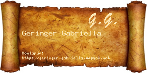 Geringer Gabriella névjegykártya